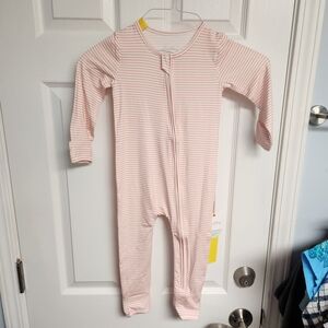 SweetHoney Pink Striped Kids Footie